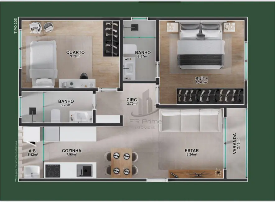 Apartamento com 2 quartos à venda, 56m2 em Voldac, Volta Redonda - RJ - imagem 4 Foto 4 de Apartamento com 2 quartos à venda, 56m2 em Voldac, Volta Redonda - RJ