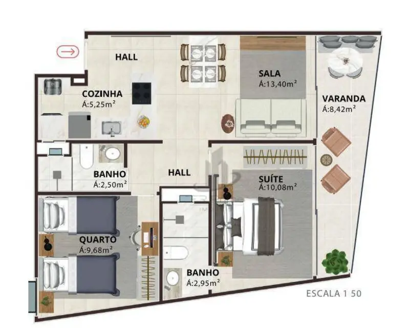 Apartamento com 2 quartos à venda, 63m2 em Ano Bom, Barra Mansa - RJ - imagem 2 Foto 2 de Apartamento com 2 quartos à venda, 63m2 em Ano Bom, Barra Mansa - RJ