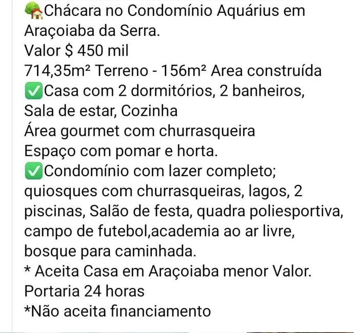 Foto 24 de Chácara com 2 quartos à venda, 650m2 em Aracoiaba Da Serra - SP