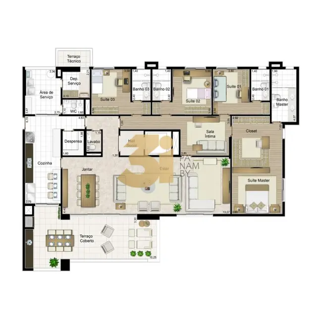 Foto 3 de Apartamento com 4 quartos à venda, 281m2 em São Paulo - SP