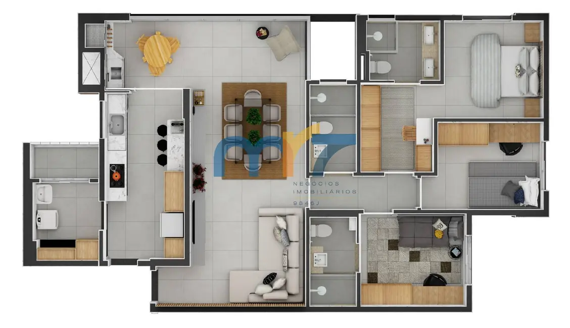 Foto 4 de Apartamento com 3 quartos à venda, 123m2 em Setor Residencial Granville I, Rondonopolis - MT