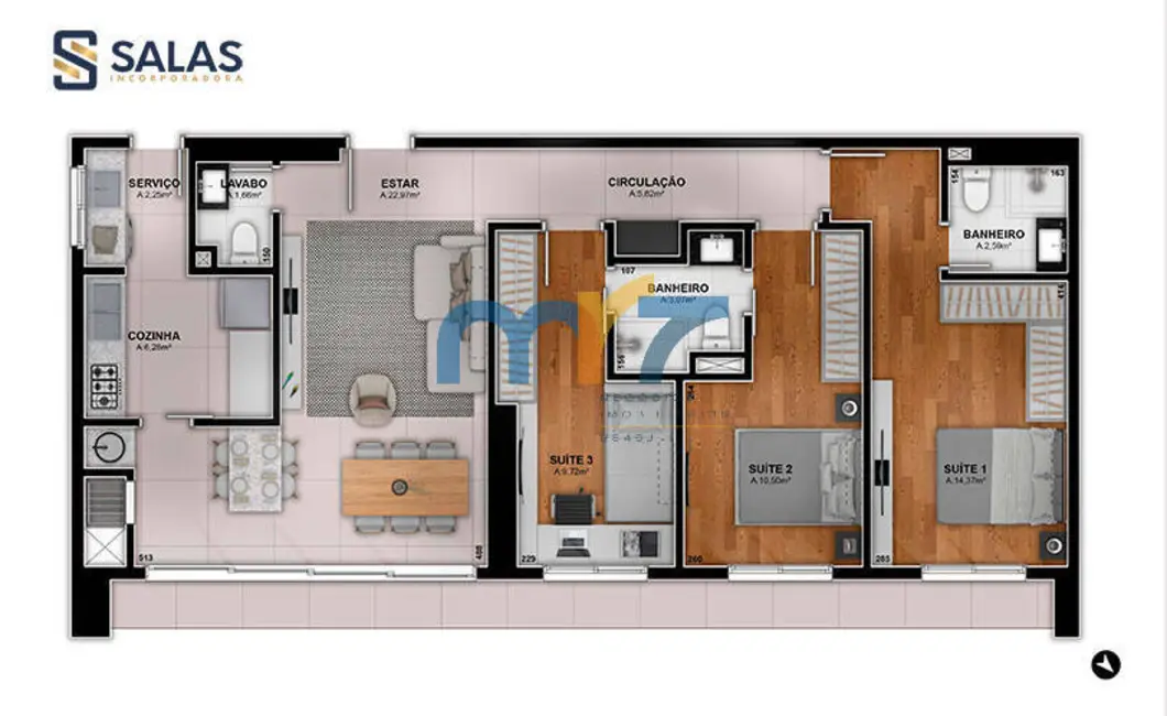 Foto 6 de Apartamento com 3 quartos à venda, 93m2 em Vila Aurora I, Rondonopolis - MT