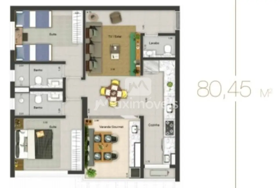 Foto 6 de Apartamento com 2 quartos à venda, 80m2 em Jardim Canadá, Ribeirao Preto - SP