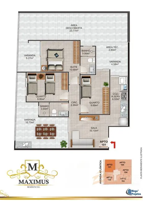 Apartamento com 2 quartos à venda, 78m2 em Praia do Morro, Guarapari - ES - imagem 8 Foto 8 de Apartamento com 2 quartos à venda, 78m2 em Praia do Morro, Guarapari - ES