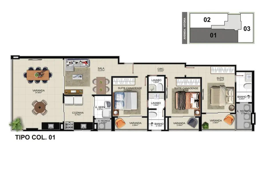 Foto 8 de Apartamento com 2 quartos à venda, 71m2 em Praia do Morro, Guarapari - ES