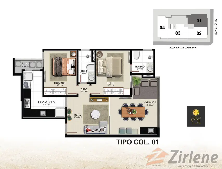 Apartamento com 2 quartos à venda, 80m2 em Praia do Morro, Guarapari - ES - imagem 9 Foto 9 de Apartamento com 2 quartos à venda, 80m2 em Praia do Morro, Guarapari - ES