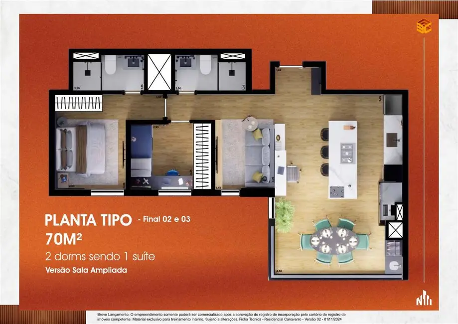 Foto 7 de Apartamento com 3 quartos à venda, 72m2 em Campestre, Santo Andre - SP