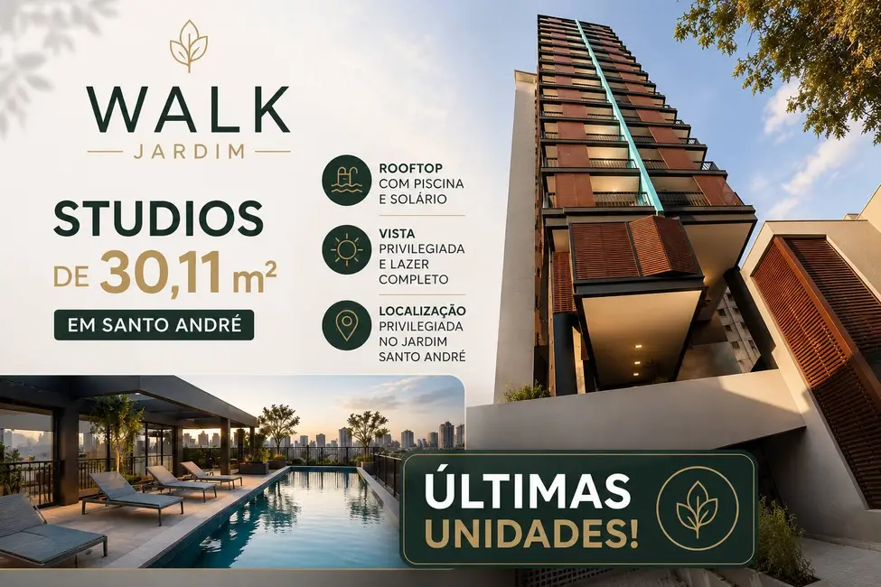 Foto 1 de Apartamento com 1 quarto à venda, 30m2 em Jardim, Santo Andre - SP