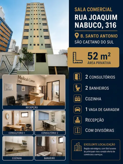 Sala Comercial à venda, 52m2 em Santo Antônio, Sao Caetano Do Sul - SP - imagem 1 Foto 1 de Sala Comercial à venda, 52m2 em Santo Antônio, Sao Caetano Do Sul - SP