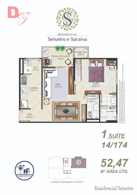 Foto 1 de Apartamento com 1 quarto à venda, 53m2 em Aviação, Praia Grande - SP