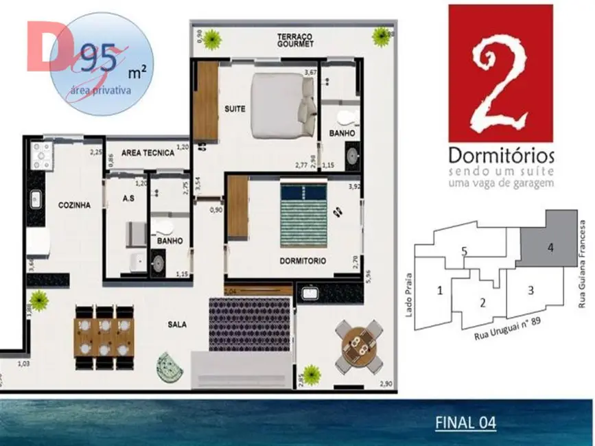Apartamento com 2 quartos à venda, 120m2 em Praia Grande - SP - imagem 5 Foto 5 de Apartamento com 2 quartos à venda, 120m2 em Praia Grande - SP
