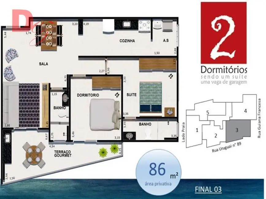 Apartamento com 2 quartos à venda, 120m2 em Praia Grande - SP - imagem 4 Foto 4 de Apartamento com 2 quartos à venda, 120m2 em Praia Grande - SP
