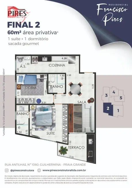 Apartamento com 2 quartos à venda, 60m2 em Praia Grande - SP - imagem 2 Foto 2 de Apartamento com 2 quartos à venda, 60m2 em Praia Grande - SP