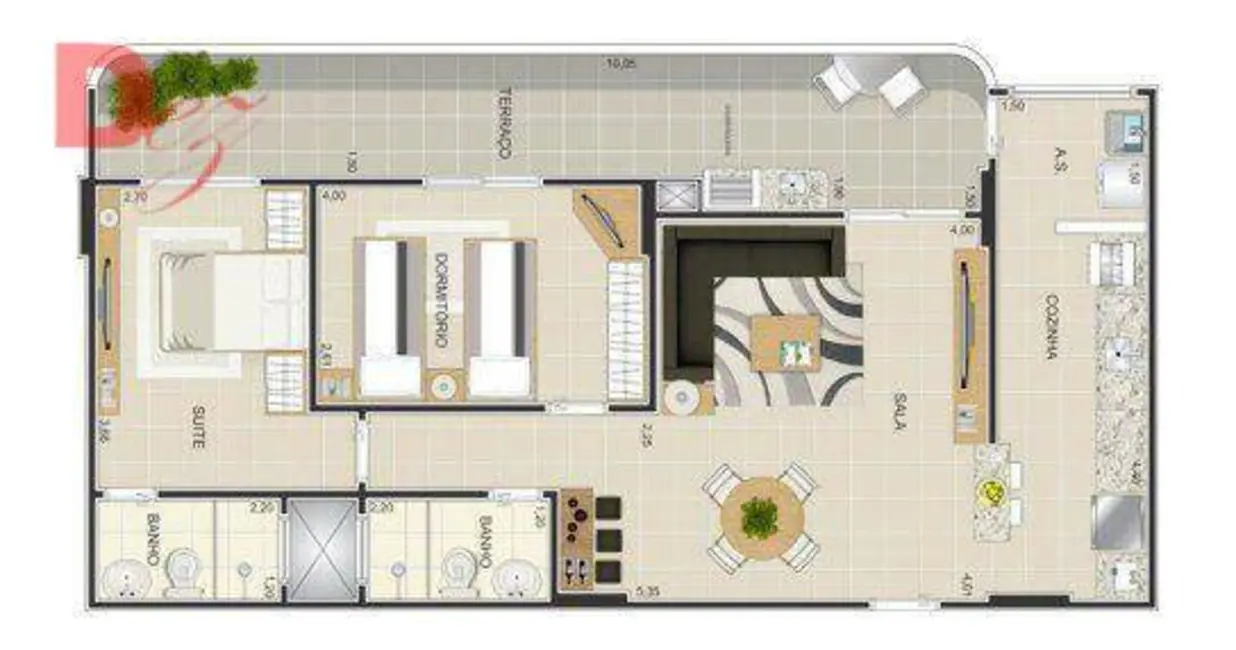 Foto 7 de Apartamento com 1 quarto à venda, 82m2 em Praia Grande - SP