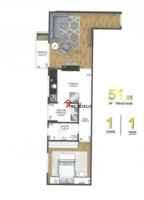 Foto 5 de Apartamento com 1 quarto à venda, 85m2 em Praia Grande - SP