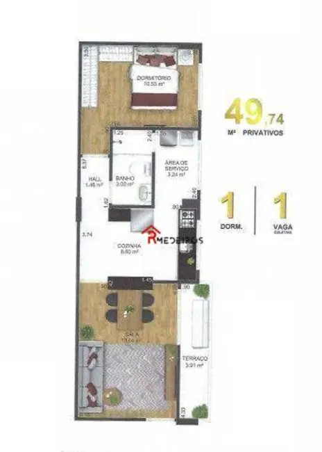 Foto 7 de Apartamento com 1 quarto à venda, 85m2 em Praia Grande - SP