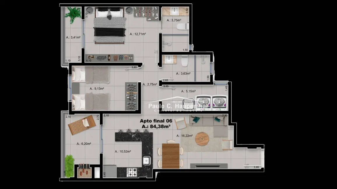 Foto 5 de Apartamento com 2 quartos à venda, 152m2 em Centro, Balneario Arroio Do Silva - SC