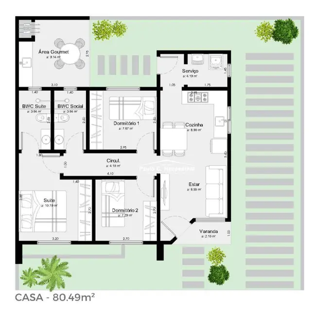 Foto 2 de Casa com 3 quartos à venda, 150m2 em Balneario Gaivota - SC