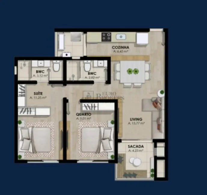 Foto 4 de Apartamento com 2 quartos à venda, 64m2 em São Francisco de Assis, Camboriu - SC