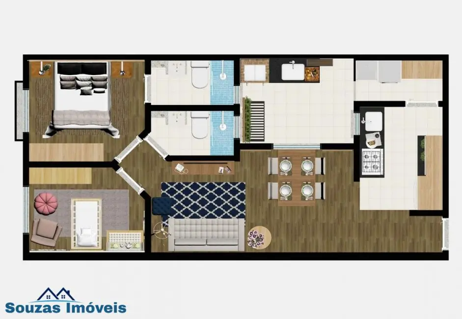 Apartamento com 2 quartos à venda, 50m2 em Vila Scarpelli, Santo Andre - SP - imagem 2 Foto 2 de Apartamento com 2 quartos à venda, 50m2 em Vila Scarpelli, Santo Andre - SP