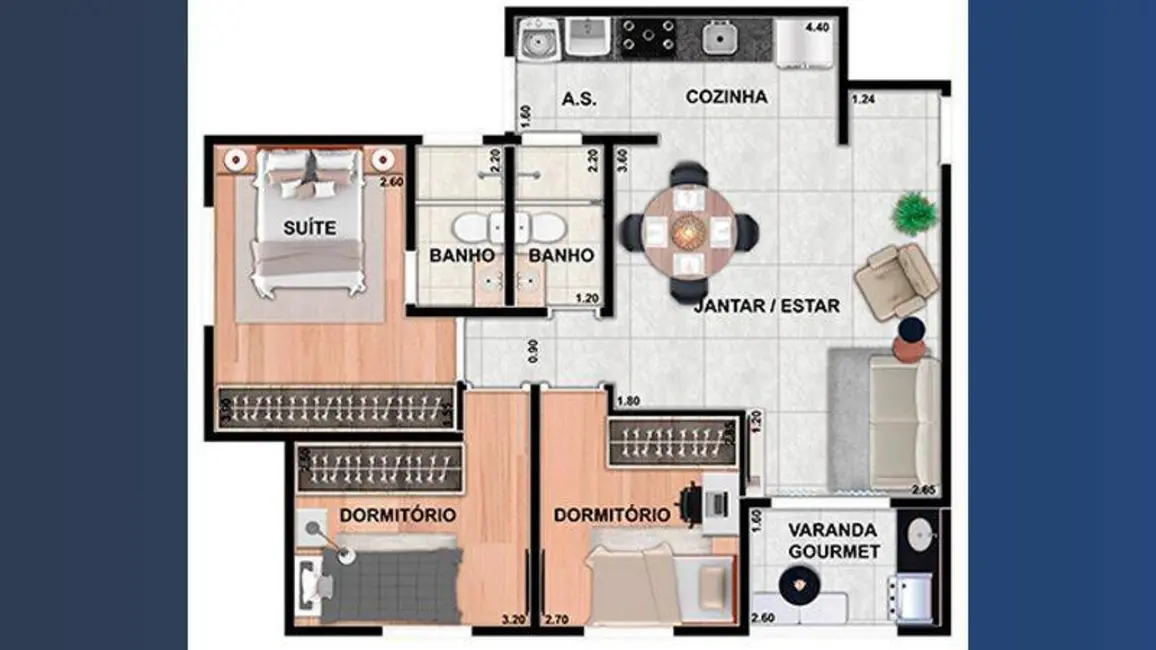 Apartamento com 3 quartos à venda, 76m2 em Jardim Panorama, Valinhos - SP - imagem 9 Foto 9 de Apartamento com 3 quartos à venda, 76m2 em Jardim Panorama, Valinhos - SP