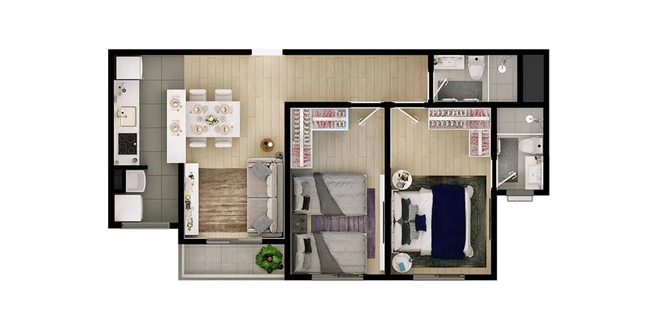 Foto 1 de Apartamento com 2 quartos à venda, 59m2 em Pinheirinho, Vinhedo - SP