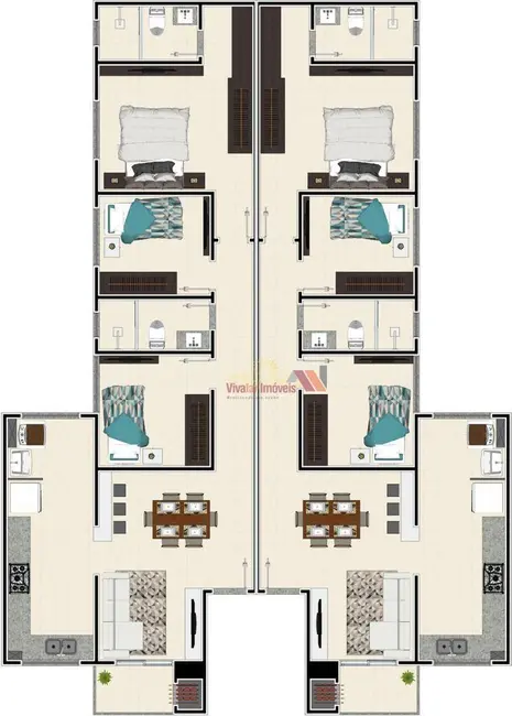Apartamento com 3 quartos à venda, 77m2 em Iguaçu, Araucaria - PR - imagem 5 Foto 5 de Apartamento com 3 quartos à venda, 77m2 em Iguaçu, Araucaria - PR