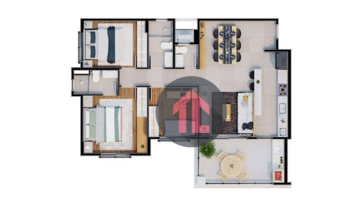Foto 2 de Apartamento com 3 quartos à venda, 91m2 em Parque da Hípica, Campinas - SP