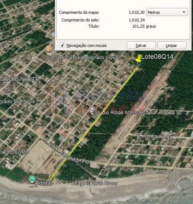 Foto 2 de Terreno / Lote à venda, 378m2 em Itapoa - SC