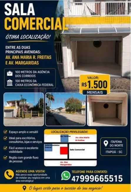 Foto 1 de Sala Comercial para alugar em Itapema do Norte, Itapoa, SC