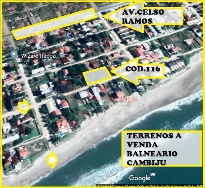 Foto 1 de Terreno / Lote à venda, 360m2 em Itapoa - SC