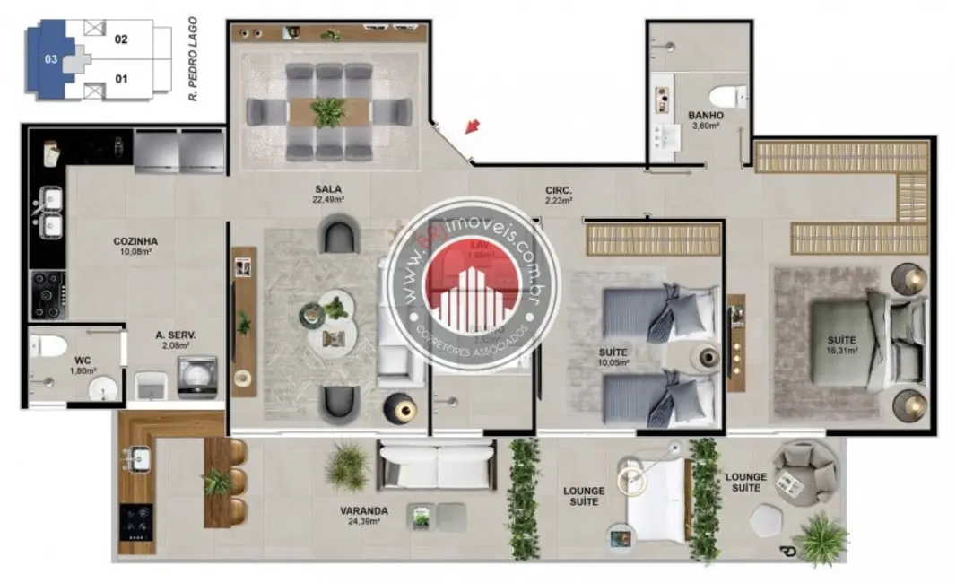 Foto 4 de Apartamento com 2 quartos à venda, 173m2 em Barra da Tijuca, Rio De Janeiro - RJ