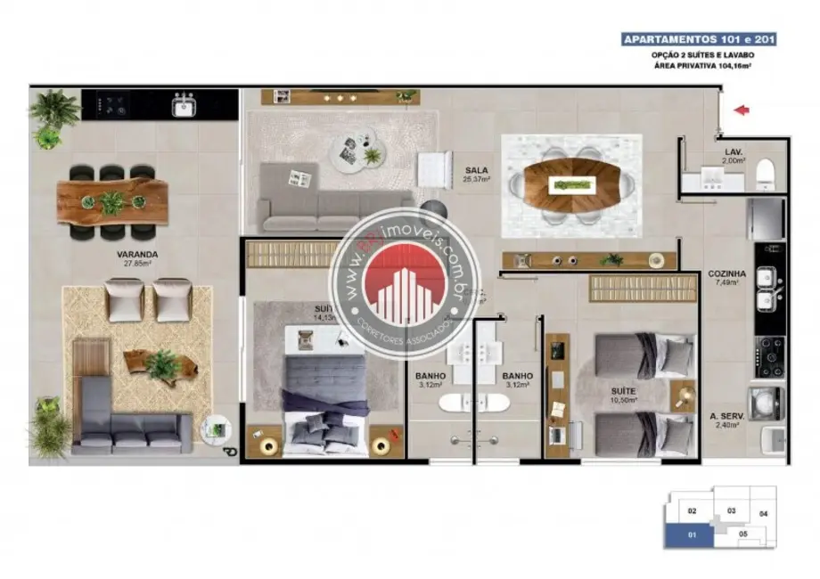 Foto 5 de Apartamento com 2 quartos à venda, 133m2 em Barra da Tijuca, Rio De Janeiro - RJ