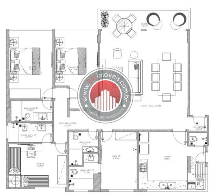 Foto 2 de Apartamento com 4 quartos à venda, 155m2 em Lagoa, Rio De Janeiro - RJ
