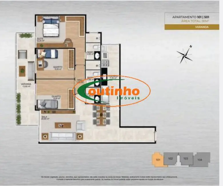 Apartamento com 3 quartos à venda, 91m2 em Tijuca, Rio De Janeiro - RJ - imagem 3 Foto 3 de Apartamento com 3 quartos à venda, 91m2 em Tijuca, Rio De Janeiro - RJ