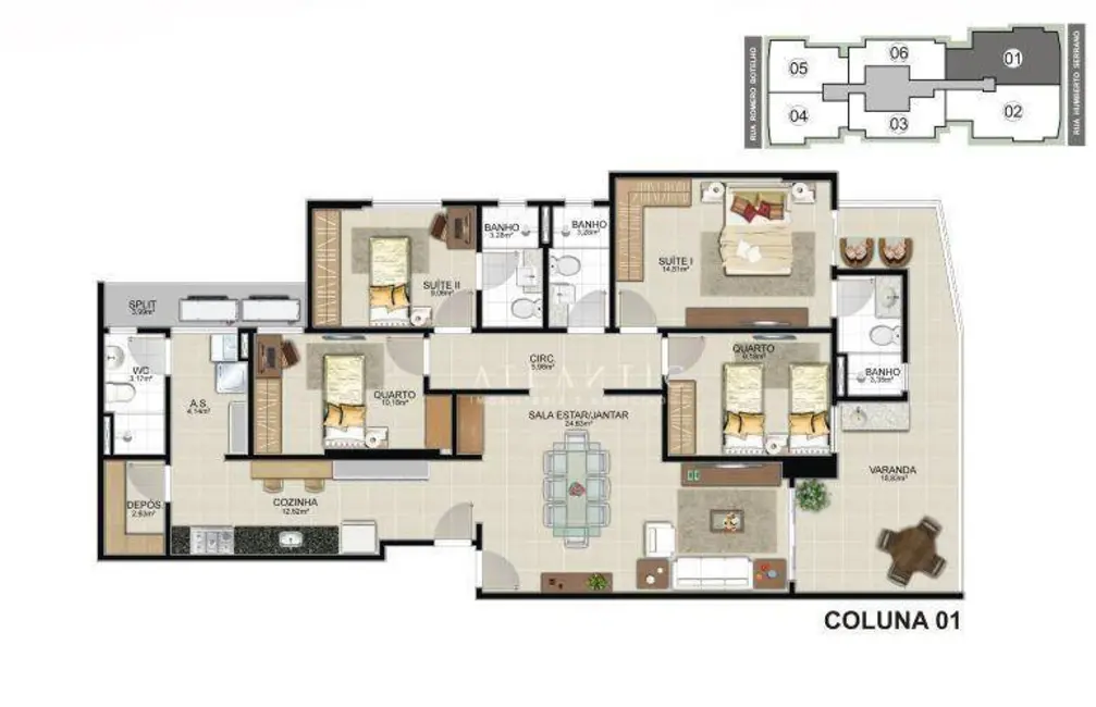 Apartamento com 4 quartos à venda, 144m2 em Praia da Costa, Vila Velha - ES - imagem 4 Foto 4 de Apartamento com 4 quartos à venda, 144m2 em Praia da Costa, Vila Velha - ES