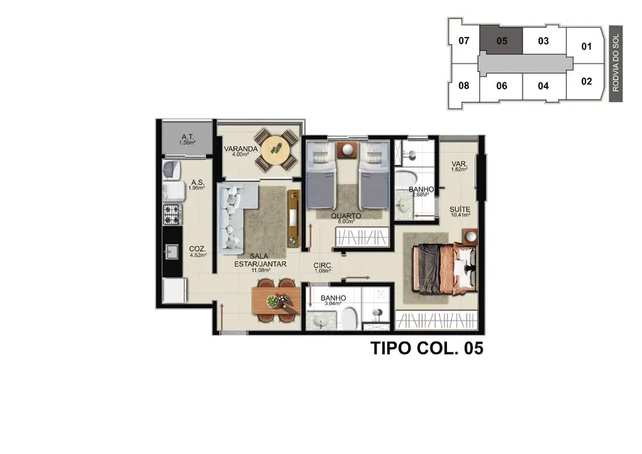 Apartamento com 2 quartos à venda, 60m2 em Praia de Itaparica, Vila Velha - ES - imagem 4 Foto 4 de Apartamento com 2 quartos à venda, 60m2 em Praia de Itaparica, Vila Velha - ES