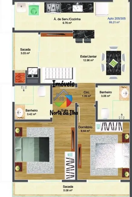 Apartamento com 1 quarto à venda, 43m2 em Ingleses do Rio Vermelho, Florianopolis - SC - imagem 2 Foto 2 de Apartamento com 1 quarto à venda, 43m2 em Ingleses do Rio Vermelho, Florianopolis - SC