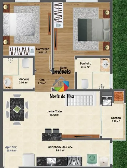 Apartamento com 1 quarto à venda, 43m2 em Ingleses do Rio Vermelho, Florianopolis - SC - imagem 7 Foto 7 de Apartamento com 1 quarto à venda, 43m2 em Ingleses do Rio Vermelho, Florianopolis - SC