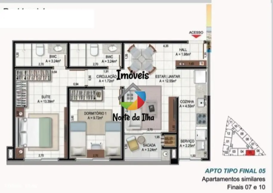 Apartamento com 2 quartos à venda, 64m2 em Ingleses do Rio Vermelho, Florianopolis - SC - imagem 4 Foto 4 de Apartamento com 2 quartos à venda, 64m2 em Ingleses do Rio Vermelho, Florianopolis - SC