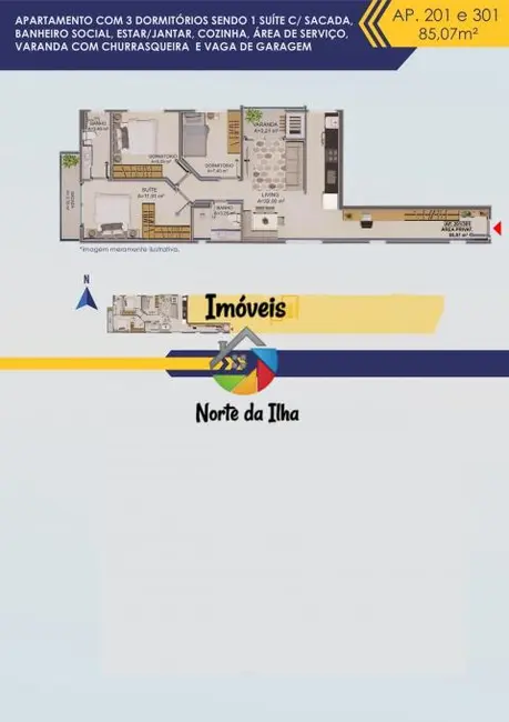 Foto 7 de Apartamento com 2 quartos à venda, 71m2 em Ingleses do Rio Vermelho, Florianopolis - SC