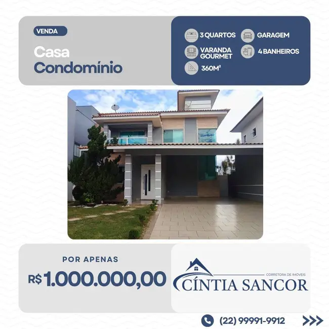 Foto 1 de Casa com 3 quartos à venda, 360m2 em Loteamento Sonho Dourado, Campos Dos Goytacazes - RJ