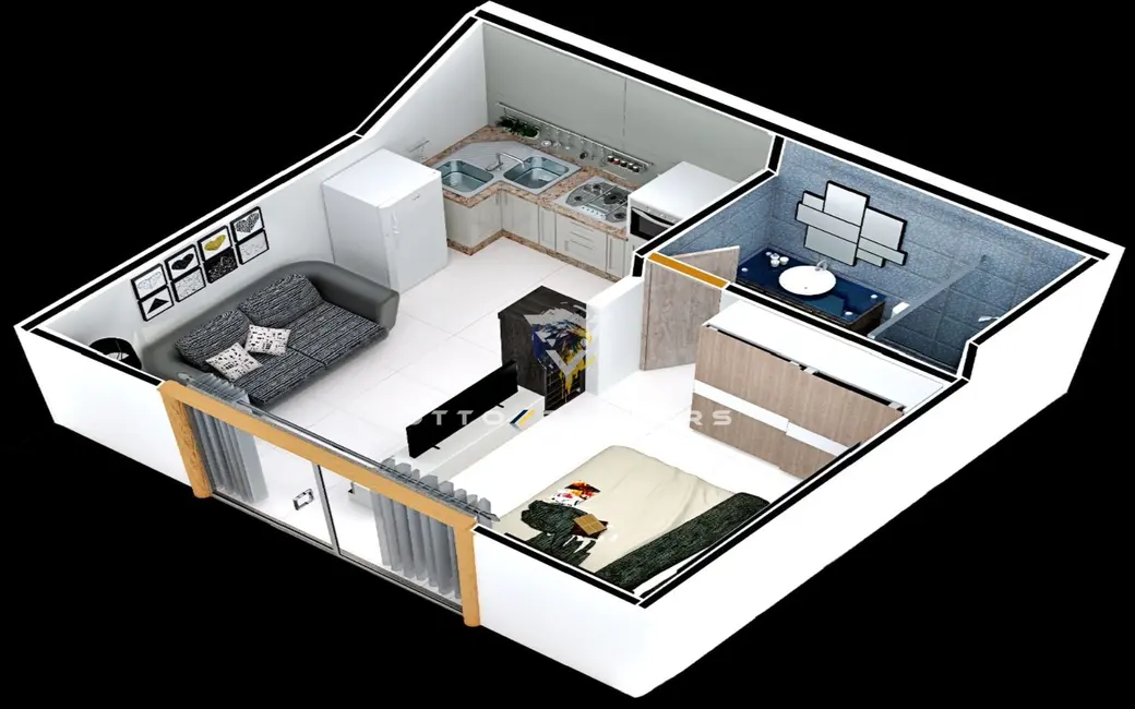 Foto 4 de Apartamento com 1 quarto à venda, 45m2 em Santa Cruz Cabralia - BA