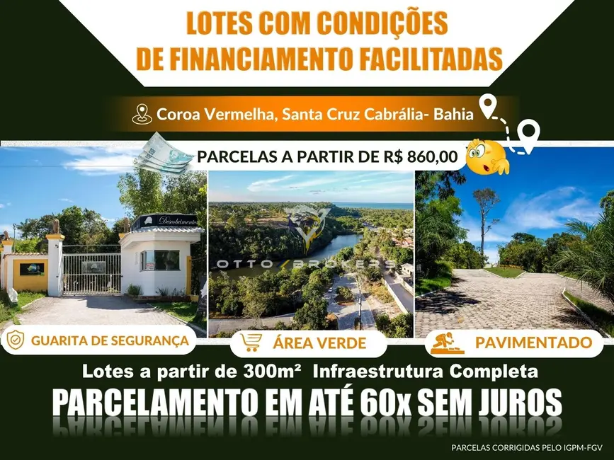 Foto 1 de Terreno / Lote à venda, 300m2 em Santa Cruz Cabralia - BA