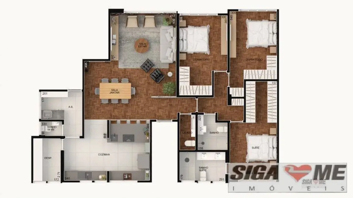 Apartamento com 3 quartos à venda, 156m2 em Santa Cecília, São Paulo - SP - imagem 4 Foto 4 de Apartamento com 3 quartos à venda, 156m2 em Santa Cecília, São Paulo - SP