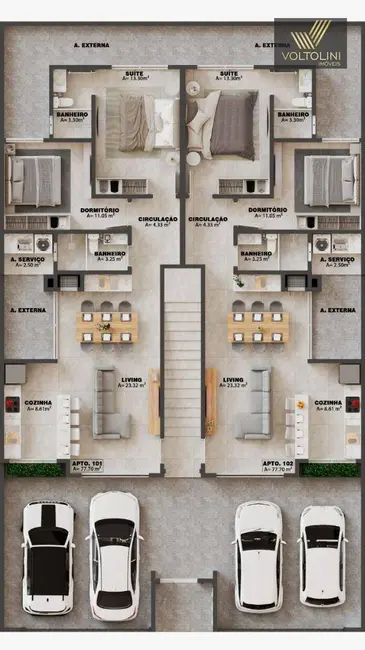 Foto 3 de Apartamento com 2 quartos à venda, 78m2 em Barra Velha - SC