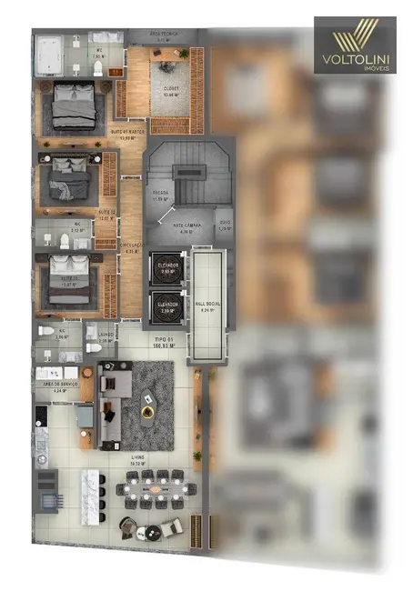 Foto 9 de Apartamento com 3 quartos à venda, 227m2 em Barra Velha - SC