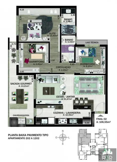 Apartamento com 2 quartos à venda, 107m2 em Panazzolo, Caxias Do Sul - RS - imagem 3 Foto 3 de Apartamento com 2 quartos à venda, 107m2 em Panazzolo, Caxias Do Sul - RS