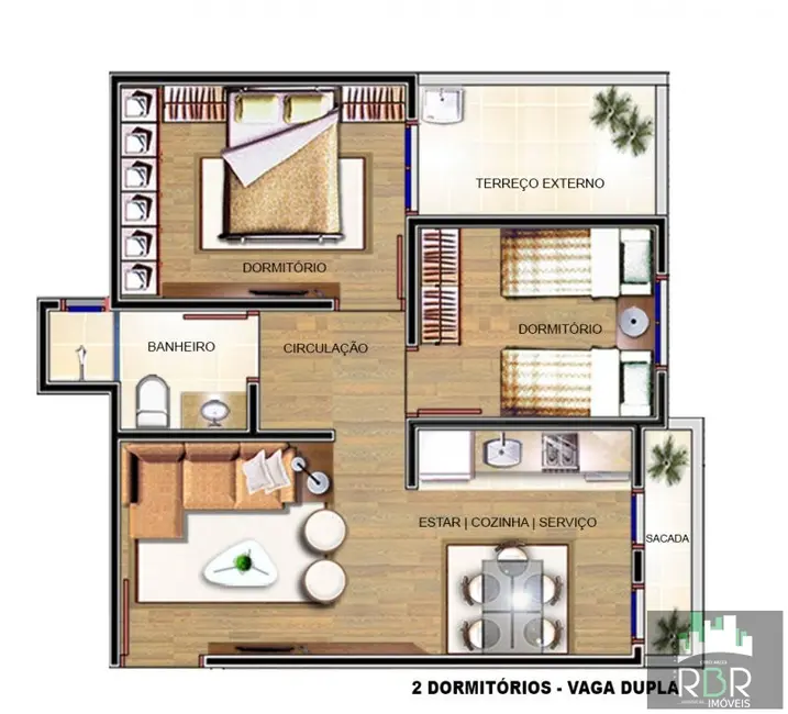 Apartamento com 2 quartos à venda, 55m2 em Desvio Rizzo, Caxias Do Sul - RS - imagem 8 Foto 8 de Apartamento com 2 quartos à venda, 55m2 em Desvio Rizzo, Caxias Do Sul - RS