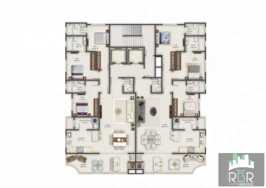 Foto 2 de Apartamento com 3 quartos à venda, 152m2 em Meia Praia, Itapema - SC